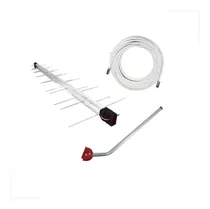 Antena Externa 16 Elementos+ 20m Cabo Rg59 Branco +mastro