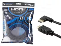 Cabo Hdmi 2.0 90° 4k Ultra Hd 3d 19 Pinos 5 Metros Original