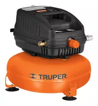 Compresor De Aire Mini Eléctrico Portátil Truper Comp-12s Libre De Aceite Monofásico 12l 1 Hp 127v 60hz Naranja