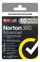 Norton 360 Advanced 100gb 10 Dispositivos 1 Año