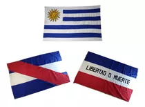 Paquete Con Las Tres Banderas Patrias De 100 X 60 Cm C/u