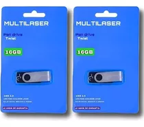 Kit 02 Pendrive 16gb Multilaser  Pd588 Usb Original Atacado