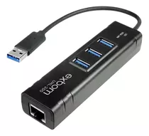 Adaptador De Rede Rj45 Gigabit 1000mbps Hub 3 Portas Usb 3.0