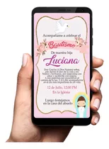 Invitación Digital Tarjeta Imprimible Bautismo Virgen 