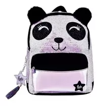 Mochila Espalda Chica Footy Panda Con Lentejuelas 