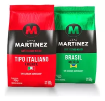 Combo Cafe Molido Italiano Y Brasil 500g S/azucar Agregada