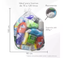 Saco De Lixo 200l Transparente/canela Coleta Seletiva 100und