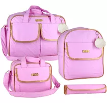 Kit Bolsa Maternidade Com Mochila Menina/menino Cor Rosa-claro