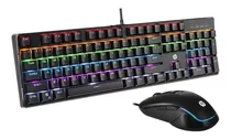 Kit Gamer Hp Gm200 Teclado Mecanico + Mouse Optico Led Rgb 