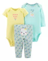 Carters Original Set 3 Piezas Bodys Y Pantalón Llama