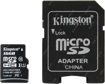 Memoria Micro Sd 16gb Kingston Clase 10+adaptador Memoria Sd