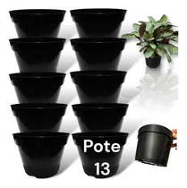 10 Vaso Redondo Pote 13 800ml - P/ Flores -cacto - Planta  