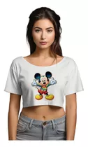 Cropped Oversized Bco Mickey Mouse Roupa Lgbt