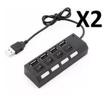 Multiplicador De 4 Puertos Hub Usb Con Switch De Encendido