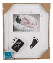Porta Retrato Com Carimbo Primeira Arte Do Bebê 28x23cm