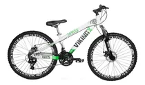 Mountain Bike Vikingx Tuff 25 Aro 26 13  21v Freios De Disco Mecânico Câmbios Shimano Tourney Tz31 Cor Branco/verde