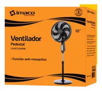 Ventilador De Pedestal Antimosquitos 3 Vel Y 18 -bajo Ruido Cantidad De Aspas 6 Color De La Estructura Negro Color De Las Aspas Negras Diámetro 18   Frecuencia 60 Hz Material De Las Aspas Plástico