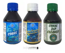 Kit Cobre E Formol P/ Peixes + Solução De Iodo P/ Coral