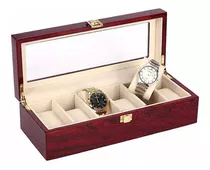 Caja Organizadora 6 Relojes En Madera ,almohadas Extraibles