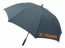 Paraguas Clásico Truper 65012 Gris Oscuro Con Diseño Liso