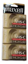 Videocassette Maxell Vhs-c Tc-30 Hgx-gold Camcorder (3pk)