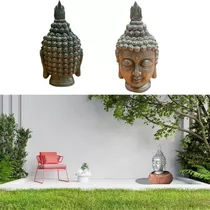 Cabeza Buda Resina 46cm X 25cm X 25cm Estatua Jardin Hogar 