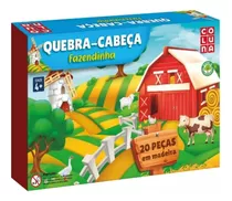 Quebra Cabeça Infantil Puzzle Fazendinha Madeira 20 Peças