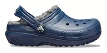 Crocs Classic Lined Clog Azul Con Corderito Niños