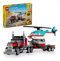Lego City Caminhão Plataforma Com Helicóptero 270pcs - 31146