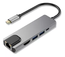 Hub Usb Haxly Hubi C5-n 5 En 1 Port Usb C Hdmi Rj45 Usb 3.0