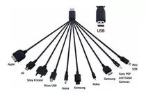 Multi Cargador Cable Usb 10 En 1 Cargador Blackberry Samsung