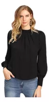 Blusa Miveni Casual De Cuello Redondo De Gasa Para Mujer