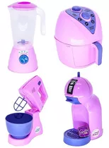 Kit Cozinha Infantil Airfryer Batedeira Cafetei Liquificador