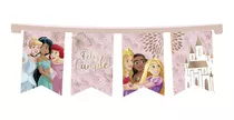 Banderín Cartel Feliz Cumpleaños Princesas Disney Cotillón