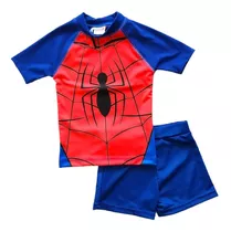 Remera Uv Manga Corta + Sunga Disney Marvel Paw Cars Spider