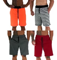 Kit 4 Bermuda Moletom Masculina Original Mxd Conceito Shorts