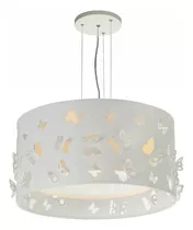 Lustre Infantil Pendente Borboletas Duplo - Crú 30x16