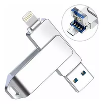 Pendrive Memoria 64gb Celular 4 En 1 Para iPhone Android Pc Color Plateado