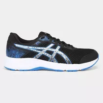 Tênis Asics Raiden 3 Preto E Azul Caminhada Academia Casual