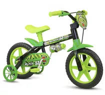 Bicicleta Infantil Masculina Aro12 Black 12 Verde/pto