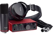 Focusrite Scarlett Solo Studio 4ta Gen - Pack Completo Color Rojo