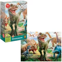 Quebra Cabeça Dinossauros 100 Peças Grow Infantil Criança Nf
