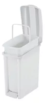 Papelera Basurero Rectangular Rimax Apertura A Pedal 10l Color Blanco