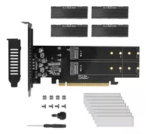 Placa Adaptadora Pcie Para M2, Pcie X16 4 Portas M2 Nvme M K