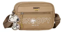 Bolsa Transversal Oficial Snoopy Colors Nylon Sp2847 Taupe
