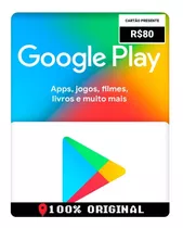 Cartão Brasil Google Play R$80 Reais Envio Imediato