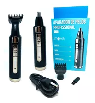 Maquina Acabamento Barba Pelo Nariz Orelha Recarregável Cor Preto Voltagem 110v/220v