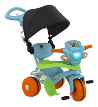 Triciclo Velotrol C/ Capota Passeio E Pedal Azul Bandeirante