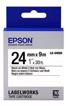 Cinta Etiqueta Epson Lk-6wbn Negro/blanco 24mm 9m Adhes Orig