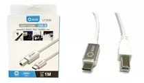 Cabo Usb Tipo C Para Usb B Macho Impressora, Piano,fax Lotus Cor Branco